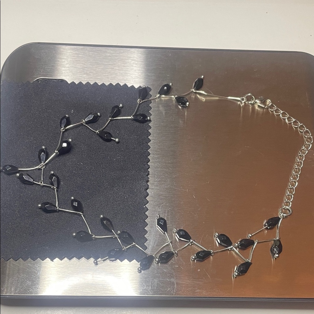 Elegant Black and Silver Necklace